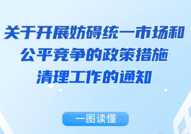 一图读懂 | 关于开展妨碍统一市场和公平竞争的政策措施清理工作的通知