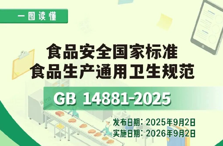 一图读懂 | 《食品安全国家标准 食品生产通用卫生规范》(GB 14881-2025)